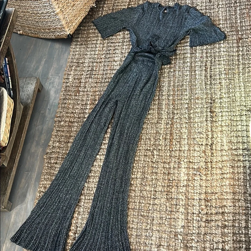 NEW ATM Black Silver Sparkly Full Length Size Petite